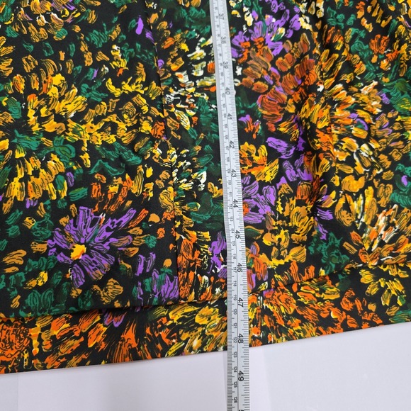 Vintage Tiffany Loungewear Black Floral Print Full Zip Robe Duster Long Sleeve - Picture 7 of 9